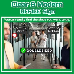 Hqvbvc Modern Office Sign 11″ x 6″ Double-Sided Wall-Mounted Office Door Sign…