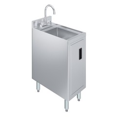 AmGood 22 in. x 12 in. Stainless Steel Underbar Hand Sink with Cabinet Base