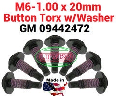 (5Pcs) M6-1.00 x 20mm Button Screw , torx, Thread Seal.GM 09442472