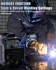 AZZUNO Aluminum TIG Welder AC/DC 200Amp with Pulse, HF/COLD/TIG/Stick 110V/220V