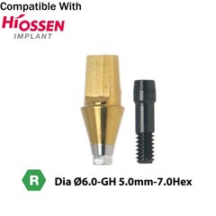 Dental Regular Straight Abutment with Screw fits Hiossen Osstem Ø4.5/5.0/6.0mm