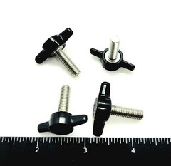 M6 x 20mm Clamping Thumb Screws Black Butterfly Tee Wing Knob 6mm x 1.0 4 Pack