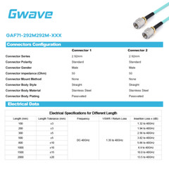 2.92mm Male to 2.92mm Male Cable | RG-405SS Flexible Coax | DC-40GHz