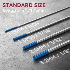 ARCCAPTAIN TIG Welding Tungsten Electrode Blue 2% Lanthanated 3/32″ x 7″ 10-Pack