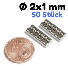 50 x Neodymium Magnet Discs 2x1mm Small Mini Magnet Disc 2mm x 1mm Round Flat