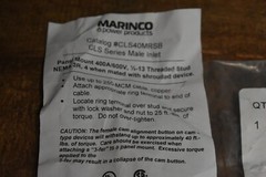 Marinco Camlok Panel Mount Male Blue CLS40MRSB-D Cam Lok Threaded Stud