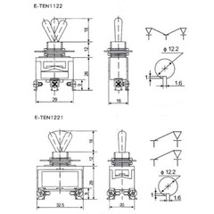 E-TEN1021 ect. Series Rocker Toggle Switches Self-Locking ON-OFF Twist Switch