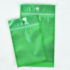 100 Translucent/Green/Silver QuickQlick™ Zip Seal Lock Bags w/ Round Hang Hole