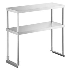 12″W x 36″D x 32″H Stainless Steel Double Deck Overshelf For Work Prep Tables