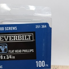 (100-Pk) Everbilt Flat-Head Phillips Drive Wood Screw Zinc-Plated #8 x 3/4