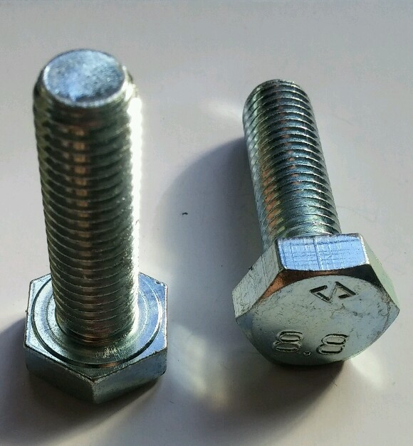 (2) M12 -1.75 x 40 mm (FT) DIN 933 Class 8.8 Hex Cap Screw (Bolt) Zinc