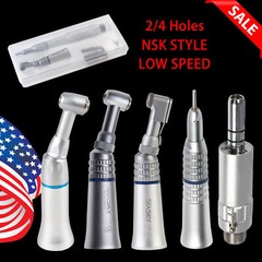 Low Speed External Water Spray Straight Contra Air Motor Handpiece 4Hole