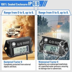 IP68 Waterproof Digital Tachometer Hour Meter 25000 RPM For Outboard Motor
