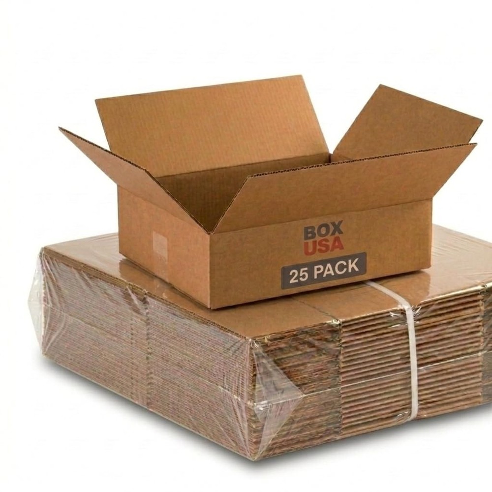 BOX USA Shipping Boxes Medium 12″L x 9″W x 4″H 12x9x4” Saver (25-Pack), Kraft