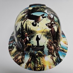 full brim hard hat custom hydro dipped IN AMERICAN SPORTSMAN FISHING HUNTING