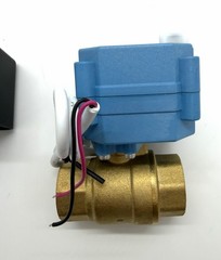 U. S. Solid Motorized Ball Valve w/ Waterproof Cover 3/4in Brass AC 110-230V
