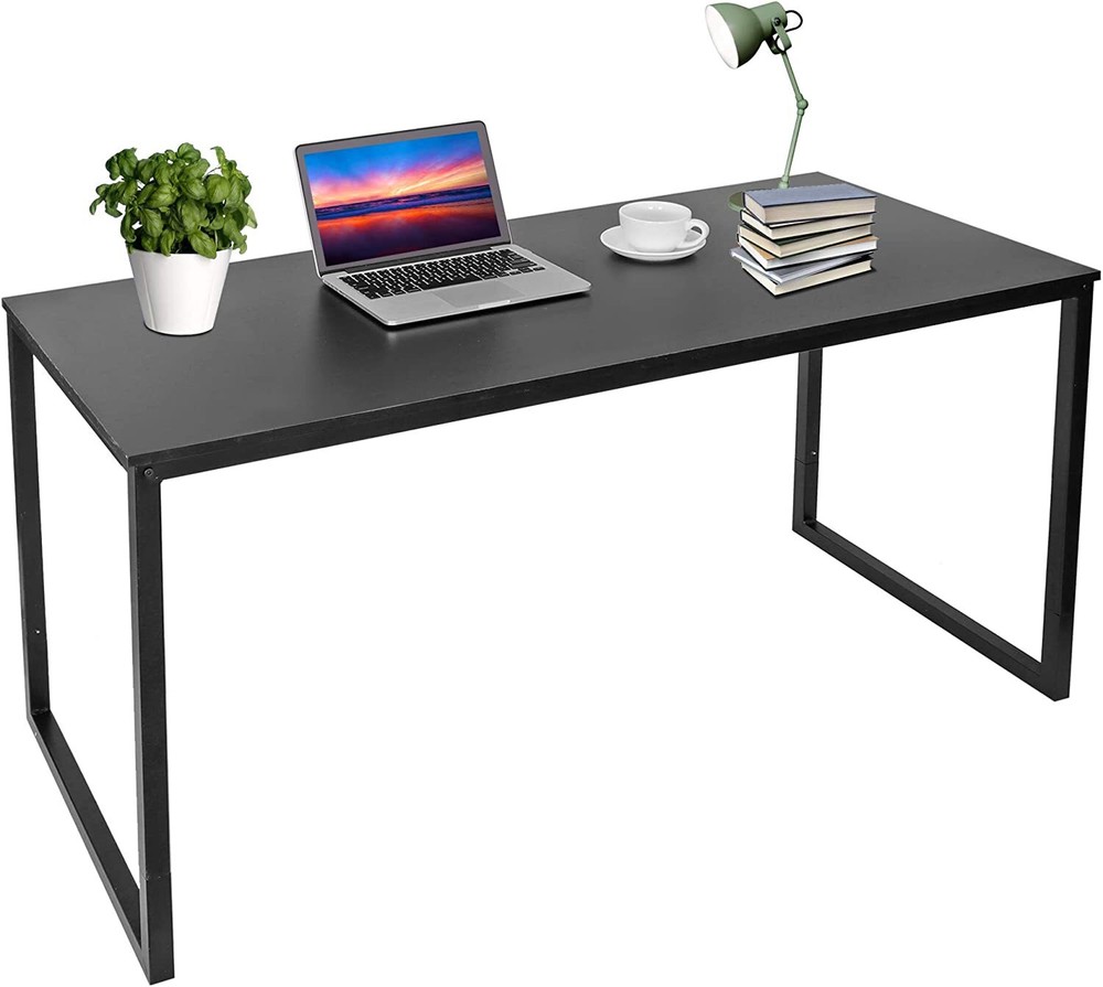 Computer Desk 55″ Large Laptop PC Study Writing Table Simple Office Desk Black
