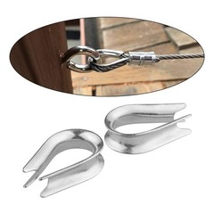 50 Pack M6 Stainless Steel Thimble for 1/4 Inch Diameter Wire Rope Cable