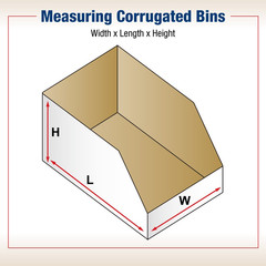 BBINMT624 Open Top Bin Boxes, 6″ X 24″ X 4 1/2″, Oyster White (Pack of 50)