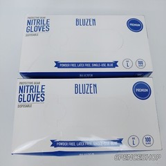 2-PK Bluzen Nitrile Gloves Disposable Protective Premium Powder Free L-Size