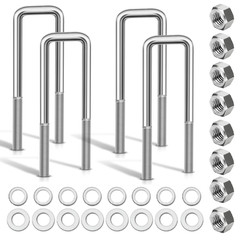 4 Pcs Hot Dipped Galvanized Square U-Bolts,2 inch Wide, (1/2″ D x 2 1/16″ W x 6