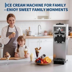 1500W Commercial Ice Cream Machine Countertop Soft Serve Ice Cream Maker