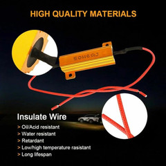 4Pcs 50W 60hm Load Resistors for LED Bulb Hyper Flash/Error Code Fix