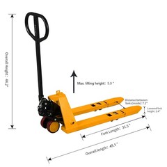 APOLLOLIFT Short Pallet Jack 2200lb Foldable Pallet Truck Small Hand Pallet Jack