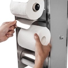 Commercial Toilet Paper Holder Toilet Tissue Dispenser with Lock- 3 Roll Stai…
