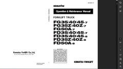 KOMATSU FD40-7 FORKLIFT SERVICE OPERATION OWNERS REPAIR SHOP MANUAL PDF USB