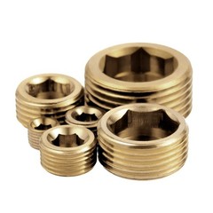 NPT Plug 3/8″ Brass Pipe Fitting Counter Sunk Internal Hex