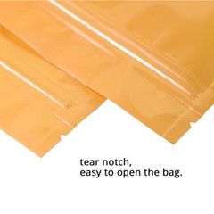 Multi-Size Glossy Foil Mylar Double-Sided Orange Flat Zip Lock Pouch Bag B05