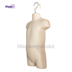 3 PACK MALE FEMALE TODDLER TORSO DRESS FORM MANNEQUIN SET in FLESH FOR HANGING