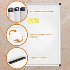 Magnetic Dry Erase Board 36 X 24 Inches Silver Aluminium Frame for Home Office