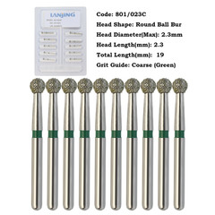 Multi-Use Diamond Burs Round End Taper Football Ball Round Friction Grip FG 856