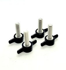 M6 x 20mm Clamping Thumb Screws Black Butterfly Tee Wing Knob 6mm x 1.0 4 Pack