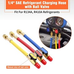 For R134A R410A Refrigerants 1/4″ SAE Ball Valves Hose Great Compatibility