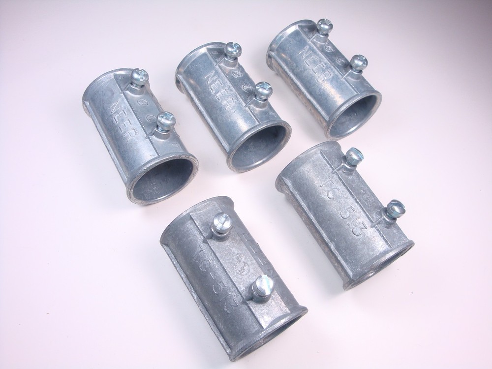 Lot of 5 x TC-513 NEER 1″ EMT Set Screw Conduit Coupling Die Cast NOS