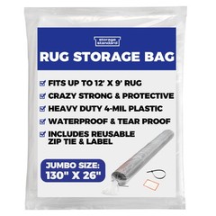Heavy Duty Rug Storage Bag – Reusable Rug Shipping Bag, Waterproof Plastic Ru…