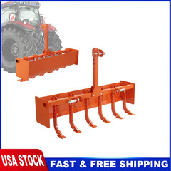 55 Inch Heavy Duty Box Blade for Tractor 6 Adjustable Shanks CAT 0-1 Compatible