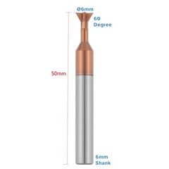 60-Degree Dovetail Milling Cutter 6 mm Dovetail Tool Metalworking End Mill CNC