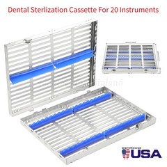 10 DENTAL SURGICAL AUTOCLAVE STERILIZATION CASSETTE BOX FOR 20 INSTRUMENTS