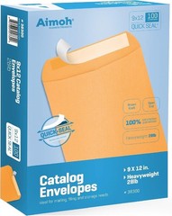 Versatile 9×12 Self-Seal Kraft Envelopes – 28lb, 100 Count for Reliable Mailing