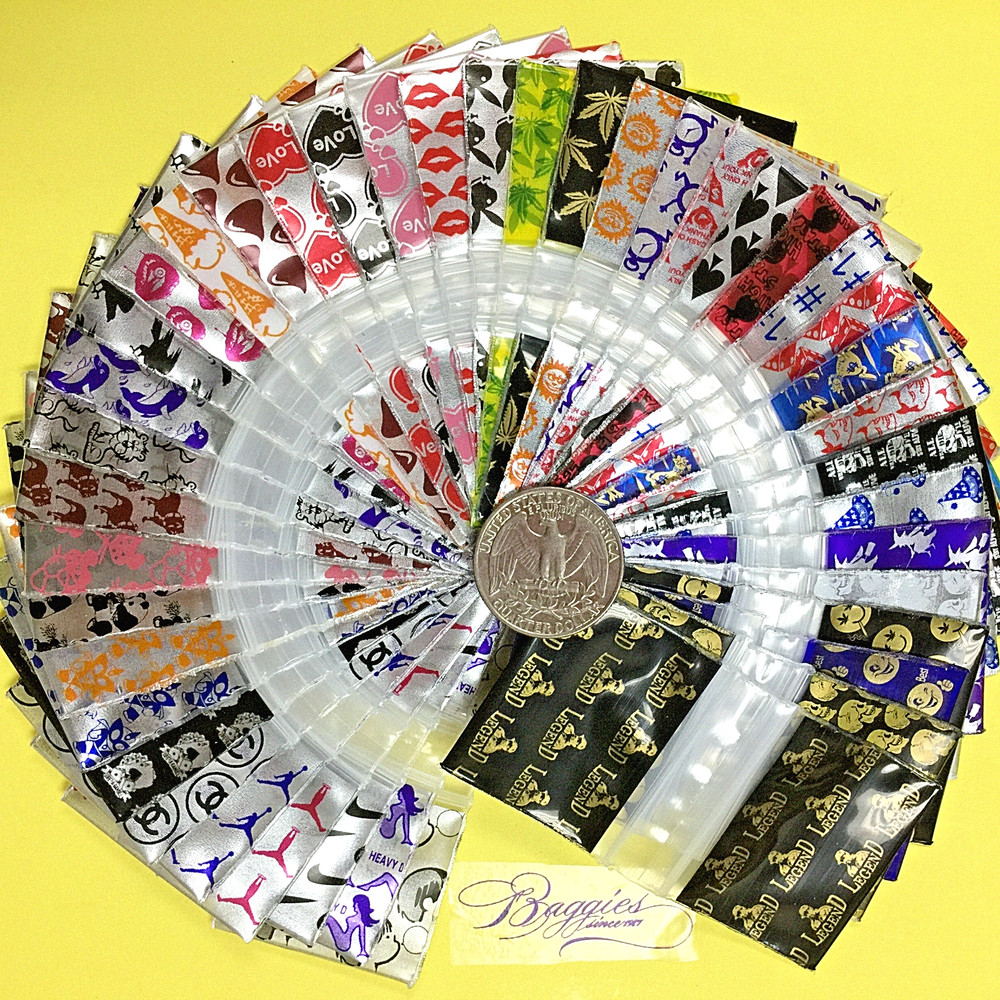 BaggiesSince1987 – 15125 DESIGN ZIP BAGS 500PCS 45 METALLIC DSN MIX, READ DETAIL