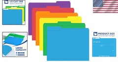 Stylish Assorted 120 File Folders with 1/3 Cut Tabs for Organized Workspaces