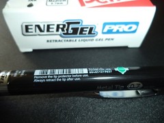 12 PENTEL EnerGel PRO BLUE FRAUD & WATER PROOF INK Gel Pens 0.7 mm BLACK barrel