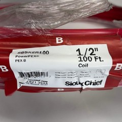 SIOUX CHIEF Powerpex Non-Barrier Pex-B Tubing Sz 1/2″ x 100 ft, Red 665X2R100