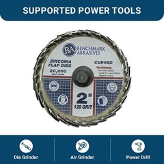 2″ Quick Change Zirconia Curved Flap Disc Grinding Wheel with R-Back Design -…