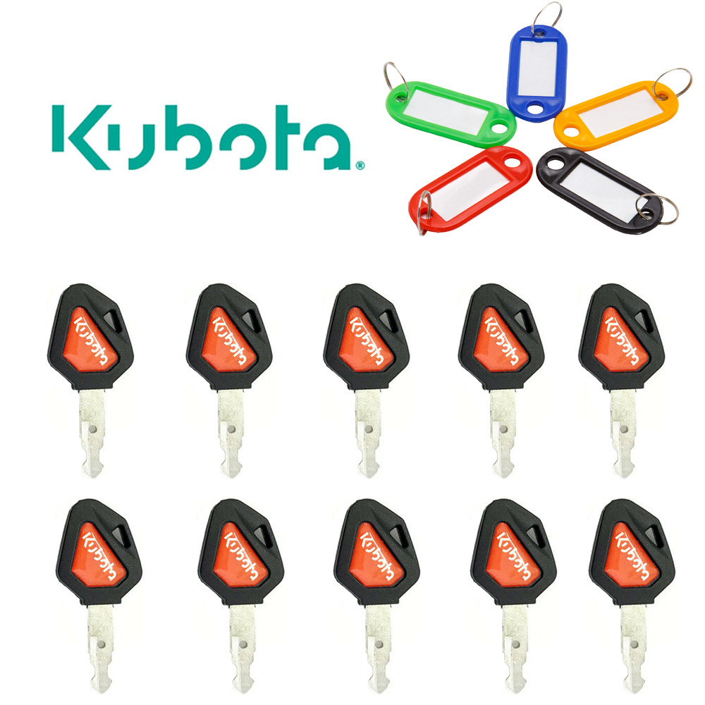 10PC Kubota 459A Keys Backhoe Skid Steer Track Loader Equipment Keys With Rings