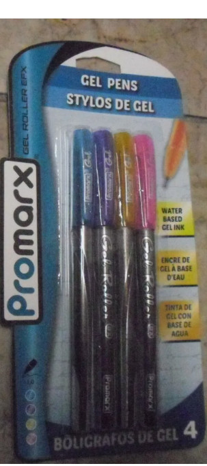 New ! 4PK Promarx Gel Roller Pens Secondary Colors 1.0 mm Bold Stick Pens